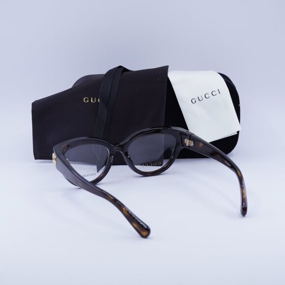 Gucci GG1598O 002 Eyeglasses Havana 51mm Cat Eye Frame - Picture 11 of 11